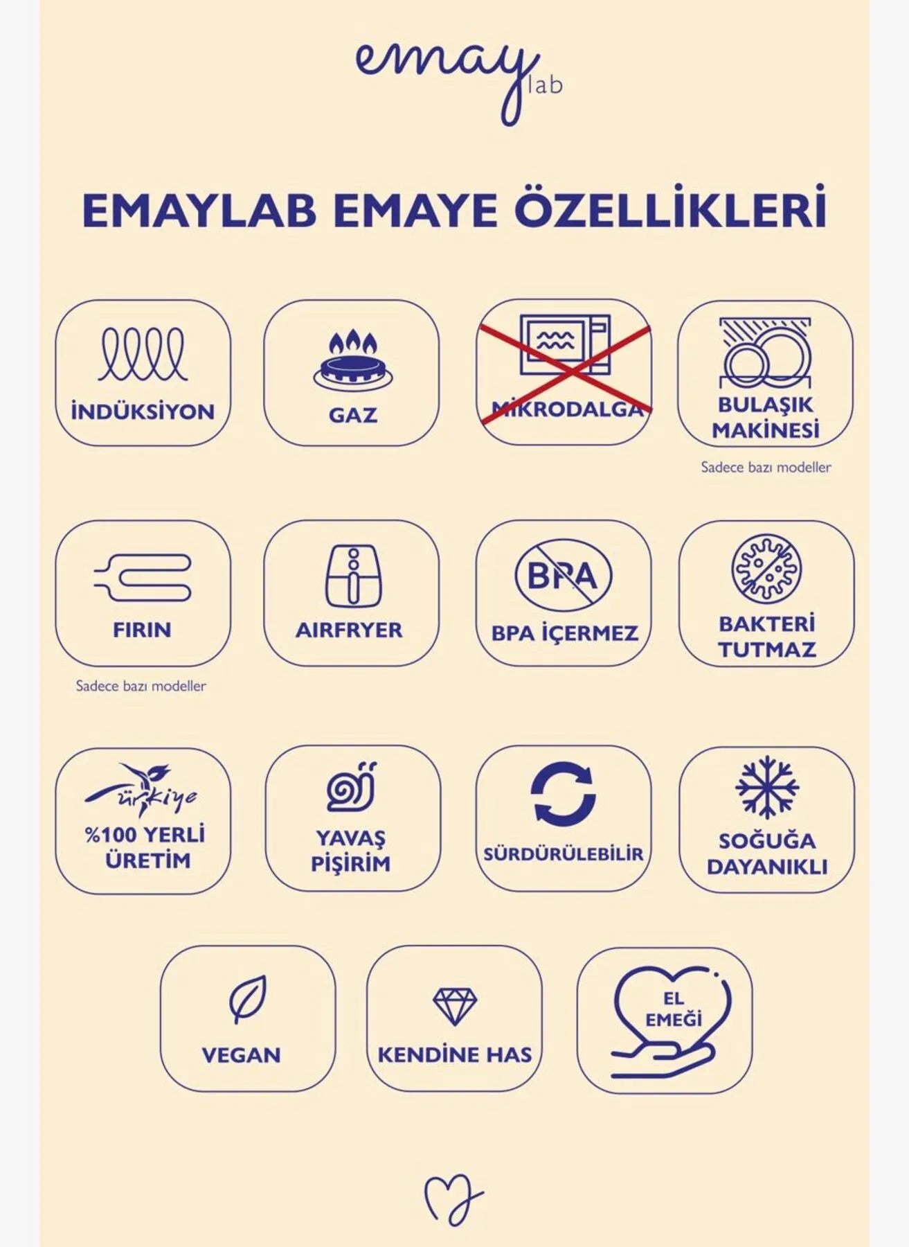 Cupid Emaye Kalp Desenli Vintage Kettle - 2 Litre, Ocağa Koyulabilir, Emaye Su Isıtıcı Krem