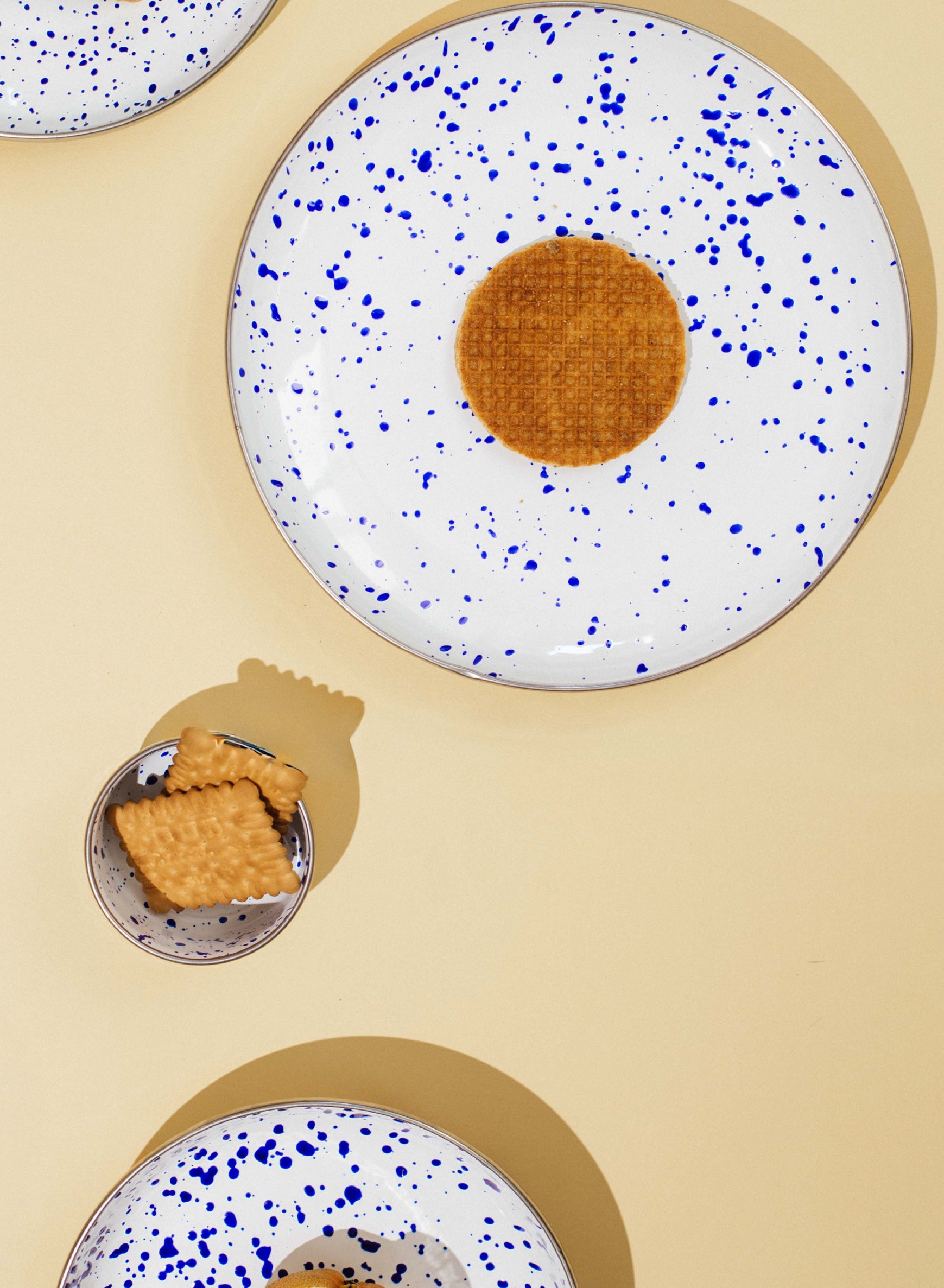 Emaye Pasta & Sunum Tabağı 21 Cm | Speckles Cobalt