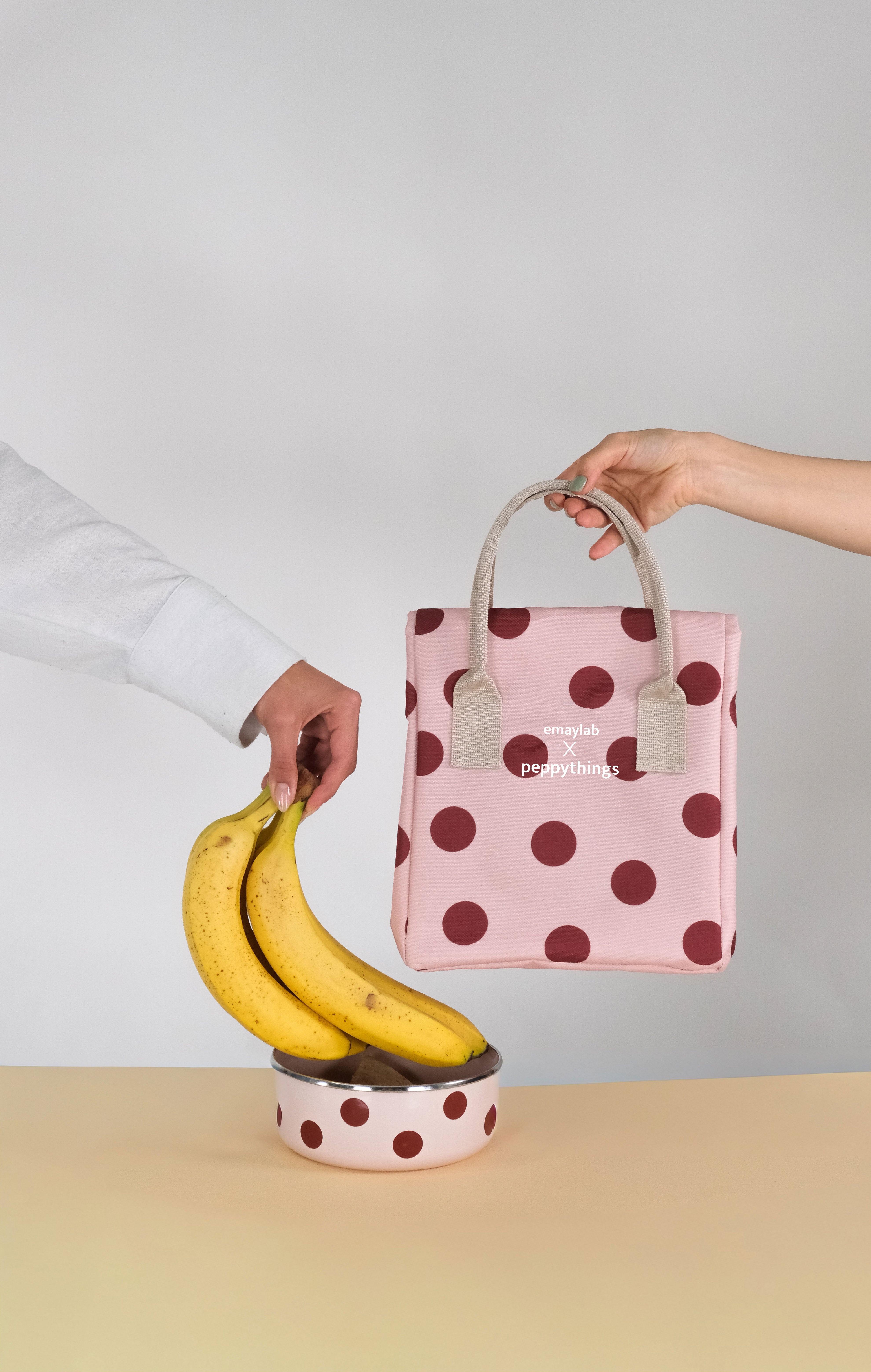 EmaylabxPeppythings Cherry 3’lü Set – Emaye Saklama Kabı, Emaye Kahvaltılık & Termal Taşıma Çantası 10 litre