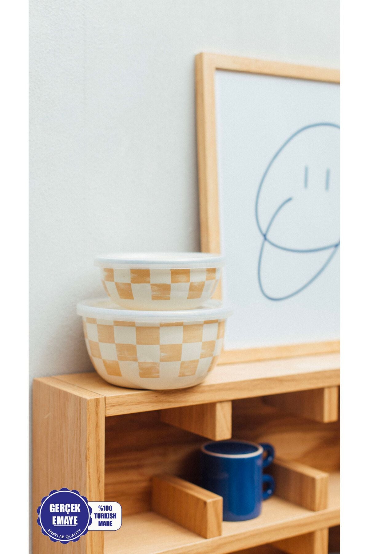 Beige Emaye İkili Kase Seti