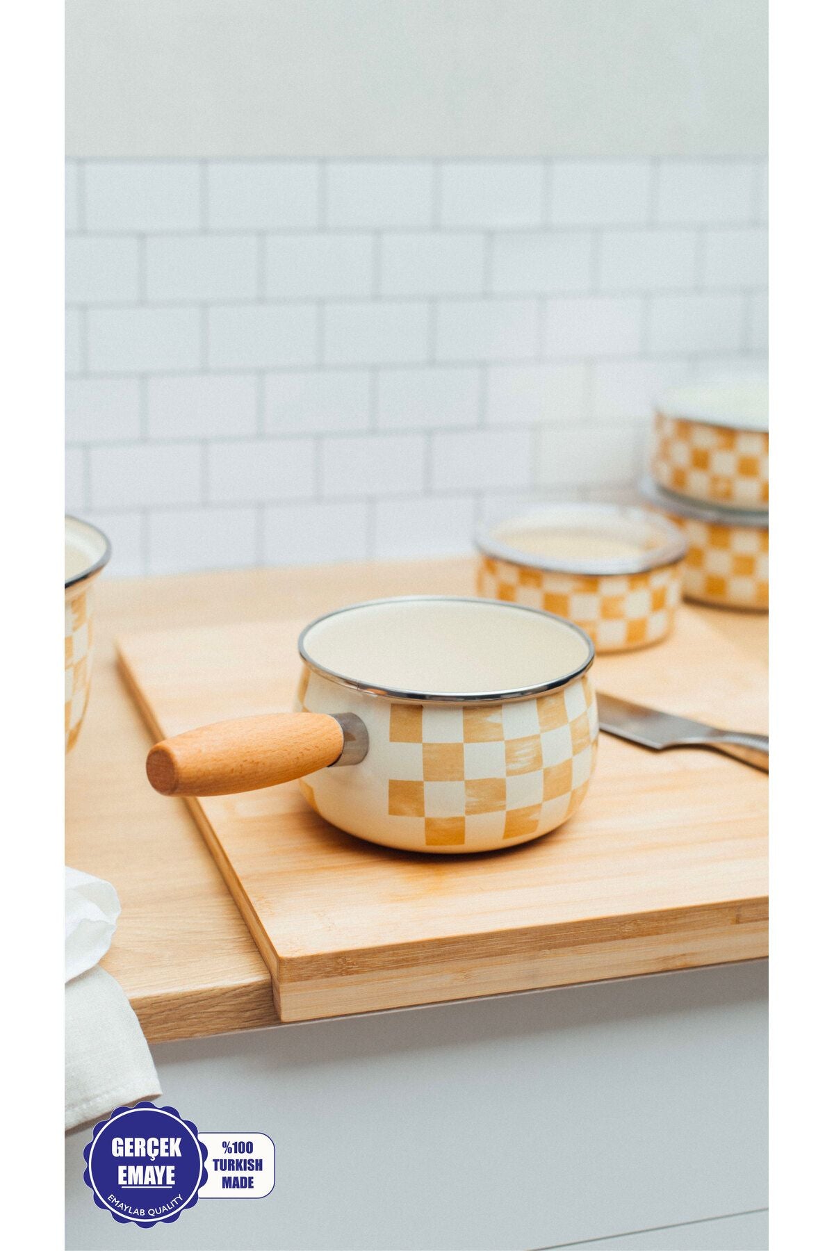 Beige Emaye Tava 16cm (1,3 Litre)