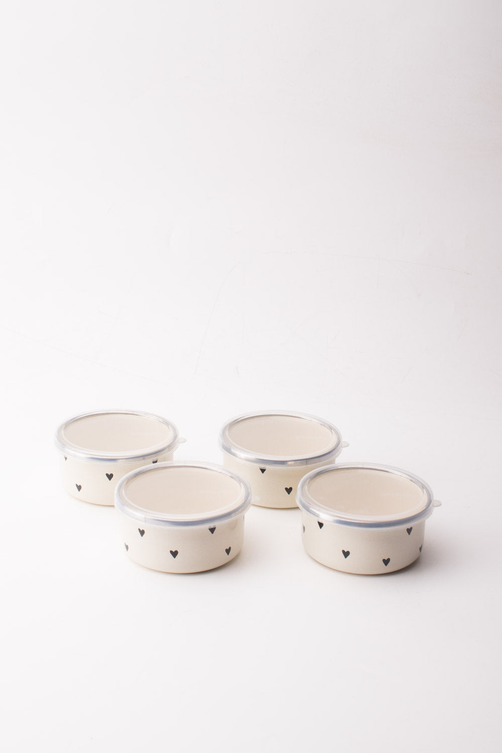 Black Cupid Emaye 4’lü Kapaklı Kase Çerezlik, Kahvaltılık, Reçellik, Zeytinlik, Sunumluk Seti 8cm 200 ml