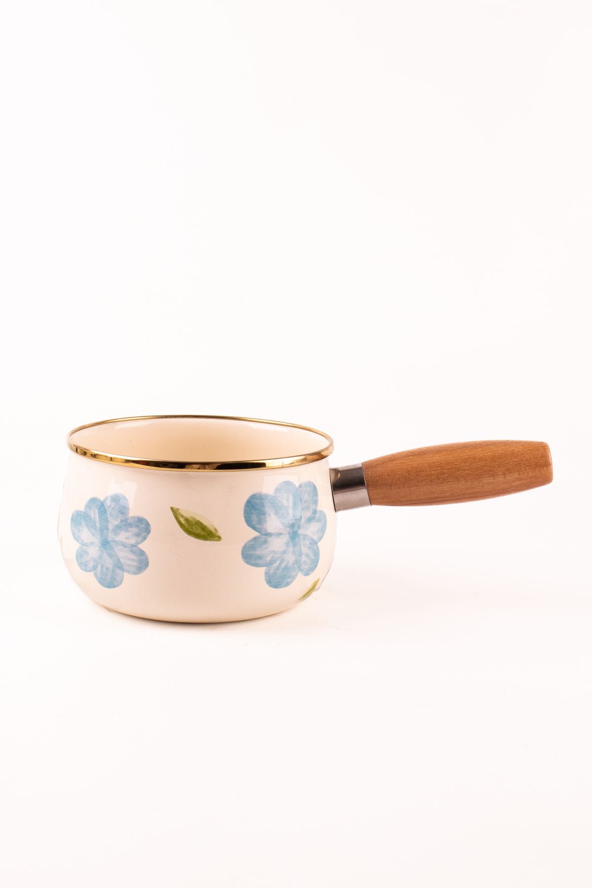 Bloom Ahşap Saplı Emaye Sos Tavası 16cm 1,3 Litre (İNDÜKSİYON DAHİL TÜM OCAKLARA UYGUN)