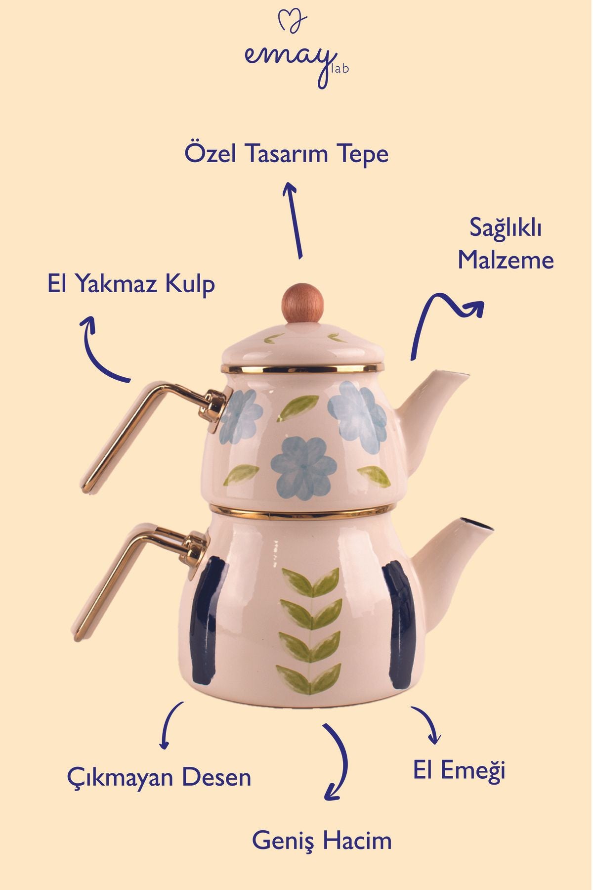 Bloom Emaye Çaydanlık