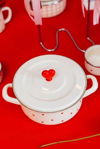 Cupid 18cm Kısa Emaye Tencere (1.5 LİTRE)