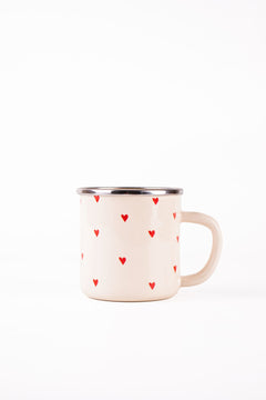 Cupid Kalp Desenli Emaye Kupa