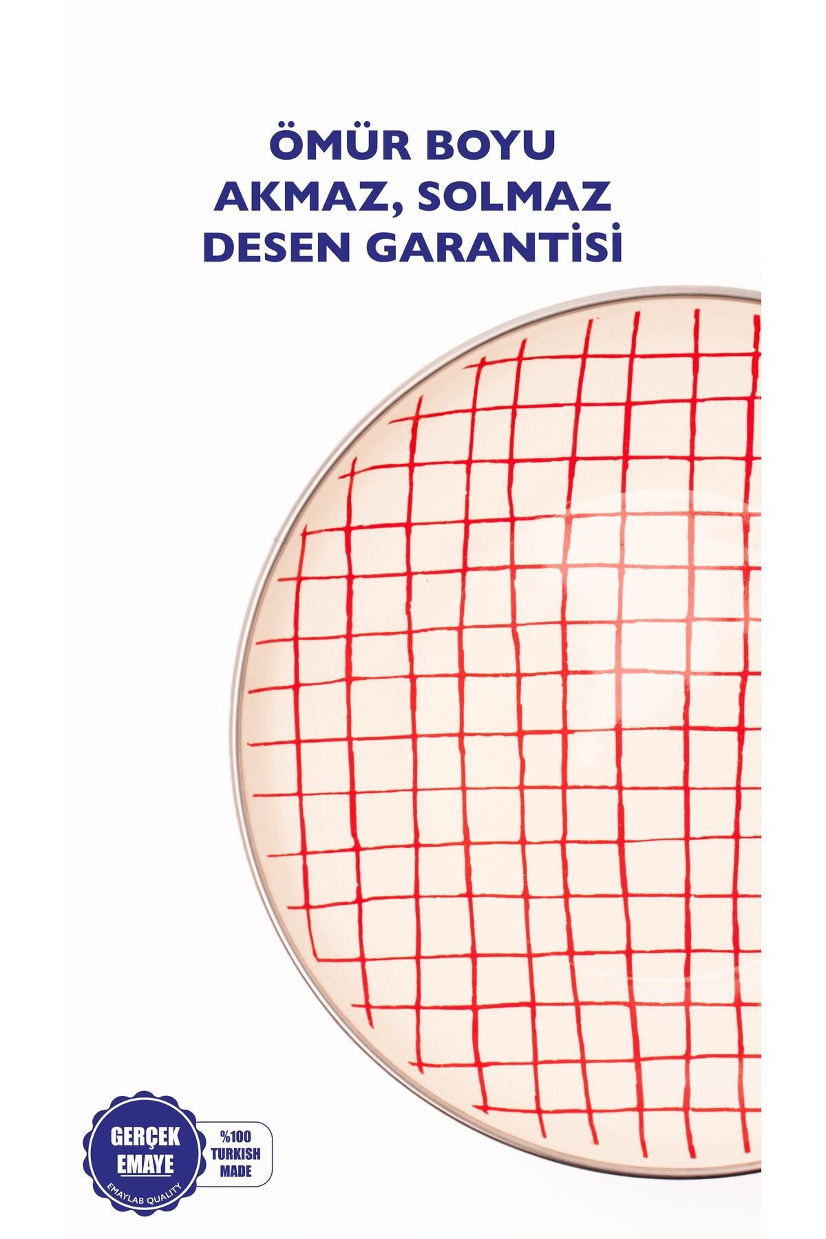 Cupid Kareli Emaye Pasta/sunum Tabağı 21 Cm