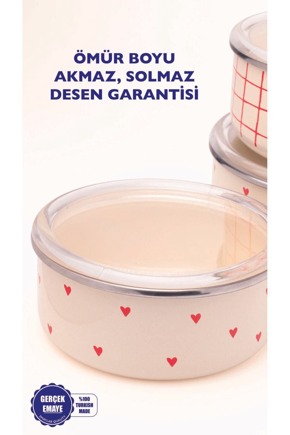 Cupid Vakum Kapaklı Yiyecek Saklama Kabı Seti (OCAKLARDA KULLANILABİLİR)