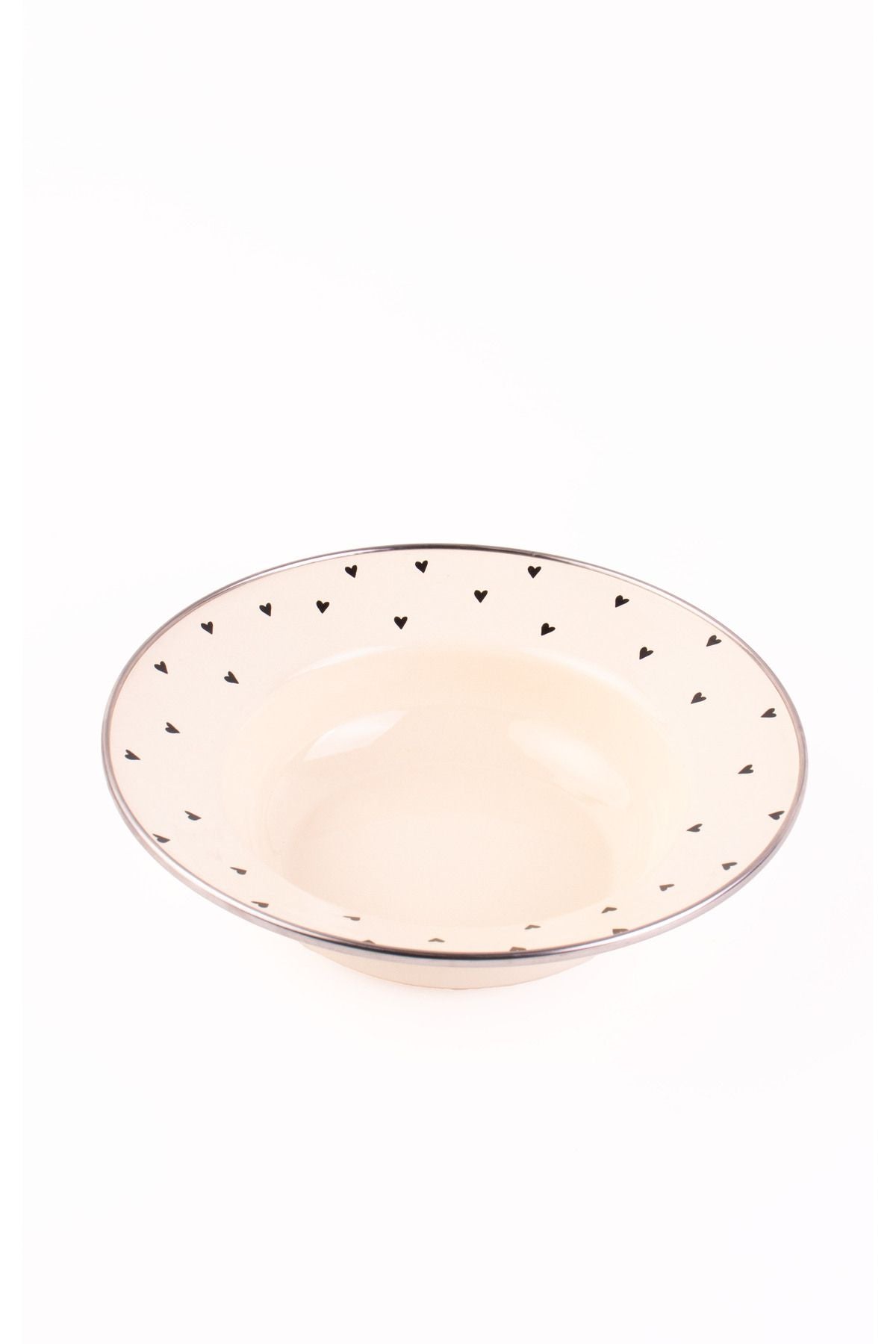 Emaye Black Cupid Çukur Makarna Salata Tabağı 24cm
