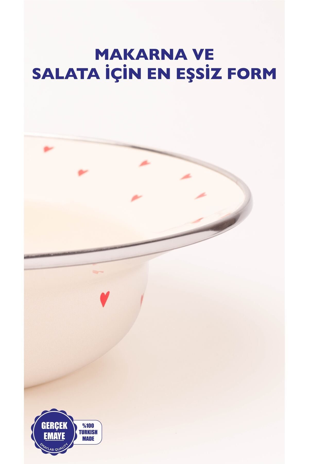 Emaye Cupid Çukur Makarna Salata Tabağı 24cm