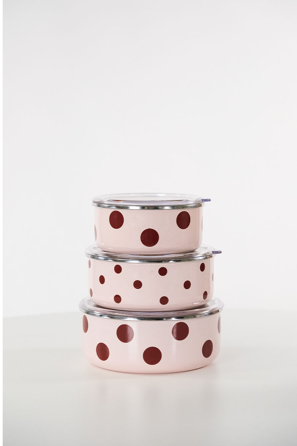 EmaylabxPeppythings Cherry Emaye Üçlü Saklama Kabı Seti (OCAKLARDA KULLANILABİLİR)