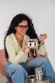 EmaylabxPeppythings Milky 3’lü Set – Emaye Saklama Kabı, Emaye Kahvaltılık & Termal Taşıma Çantası 10 litre
