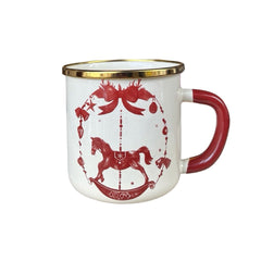 EmaylabXYirmiyediKuzguncuk Christmas Carousel Emaye Kupa Bordo