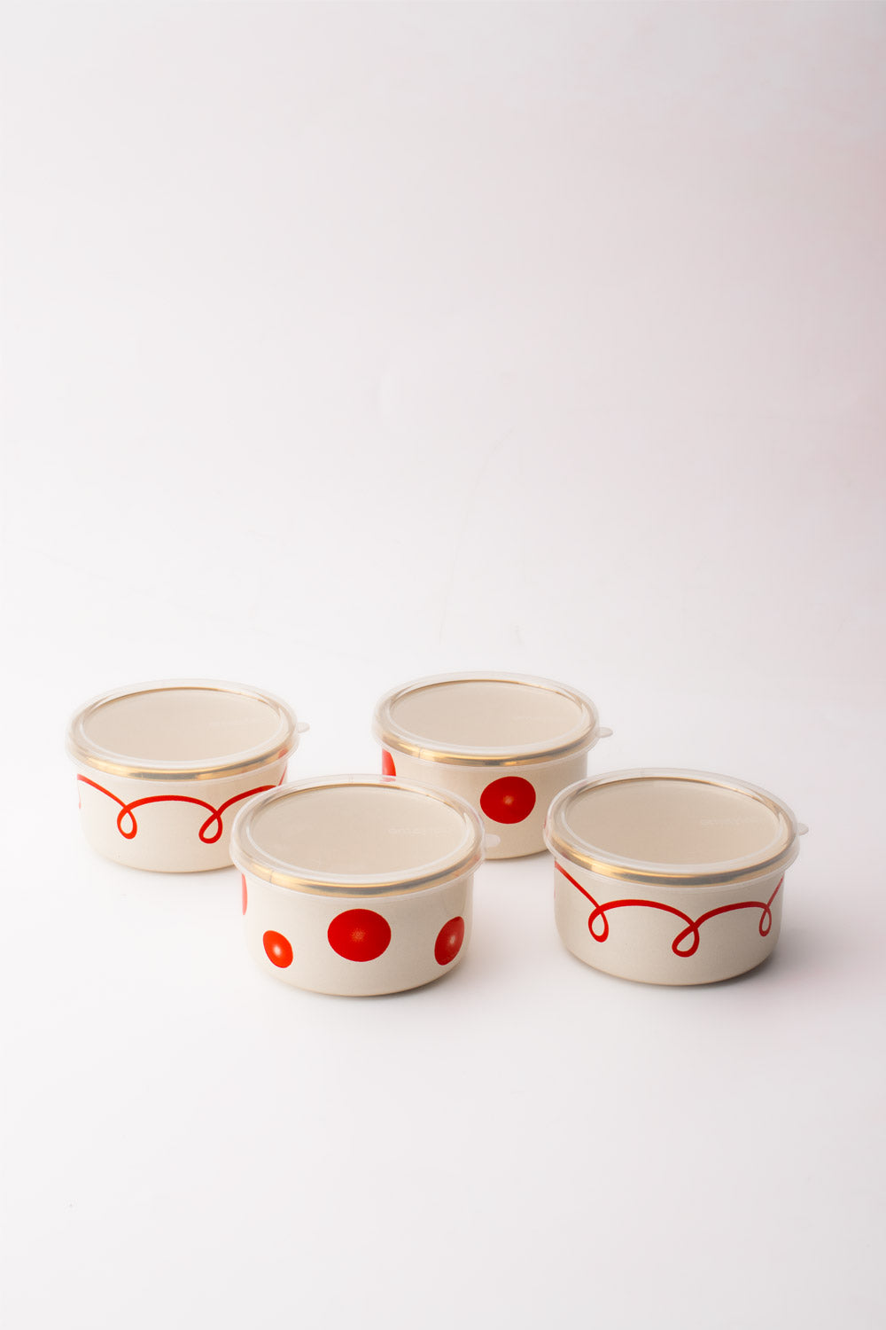 Merry Emaye 4’lü Kapaklı Kase Çerezlik, Kahvaltılık, Reçellik, Zeytinlik, Sunumluk Seti 8cm 200 ml