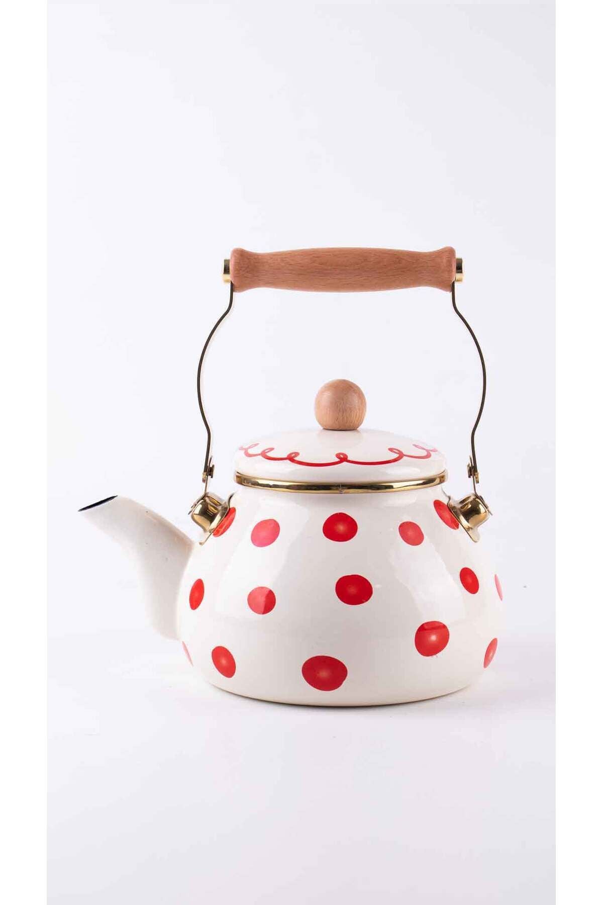 Merry Yılbaşı Özel Emaye Vintage Kettle (2LİTRE- OCAKTA-SOBADA KULLANILABİLİR)