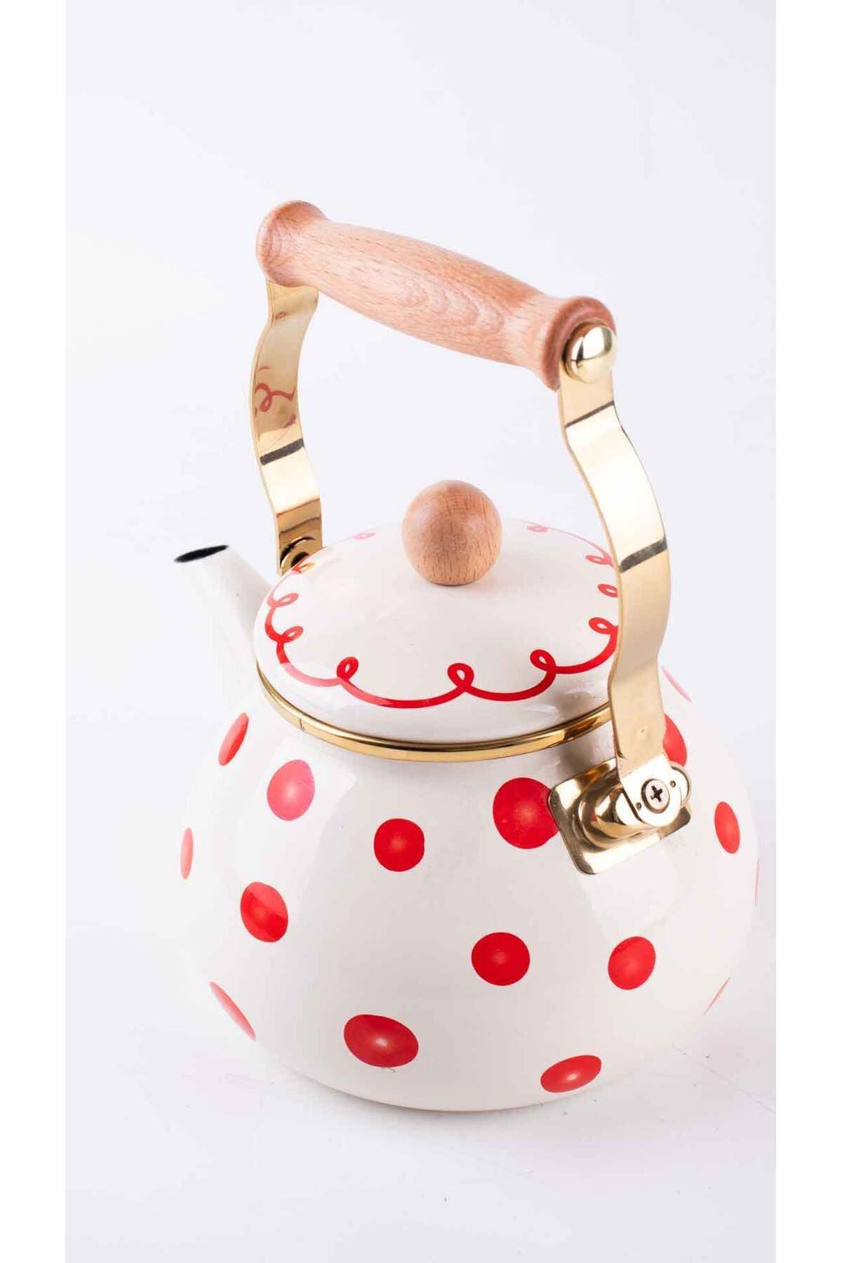 Merry Yılbaşı Özel Emaye Vintage Kettle (2LİTRE- OCAKTA-SOBADA KULLANILABİLİR)