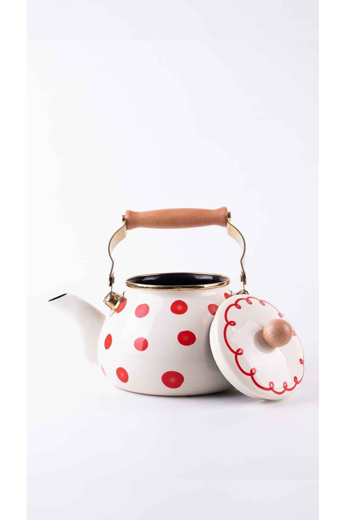 Merry Yılbaşı Özel Emaye Vintage Kettle (2LİTRE- OCAKTA-SOBADA KULLANILABİLİR)