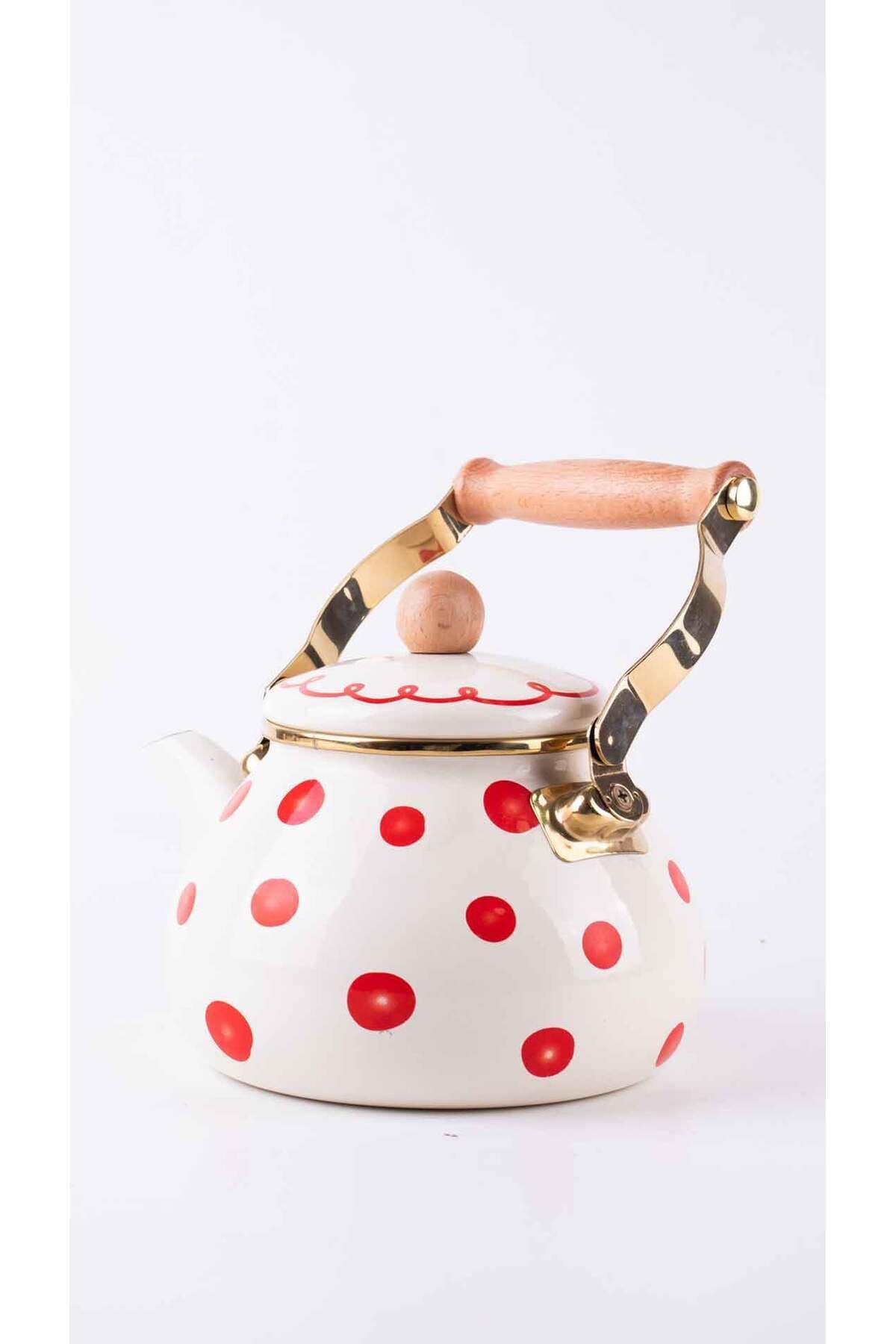 Merry Yılbaşı Özel Emaye Vintage Kettle (2LİTRE- OCAKTA-SOBADA KULLANILABİLİR)