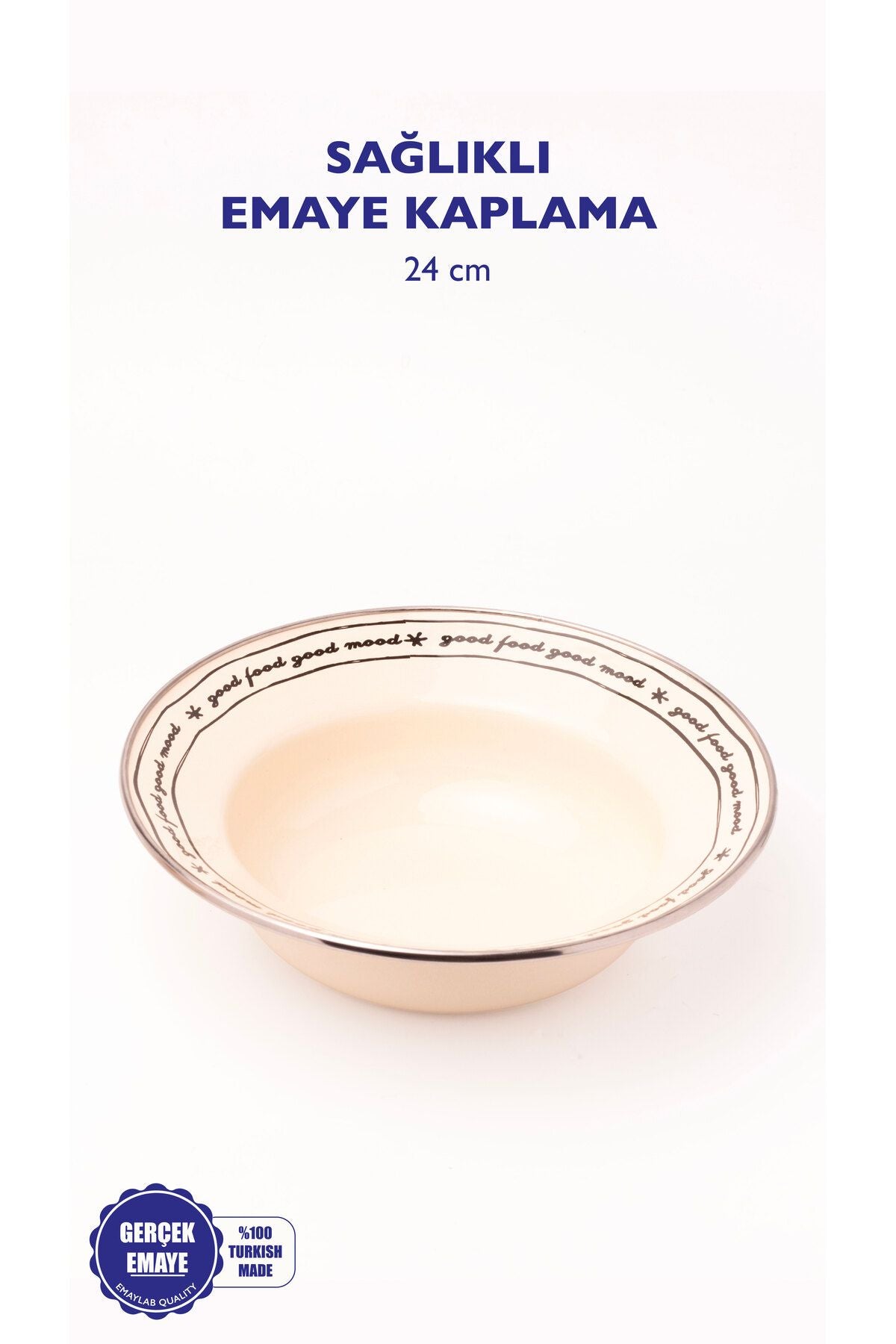 Mood Emaye Çukur Makarna ve Salata Tabağı