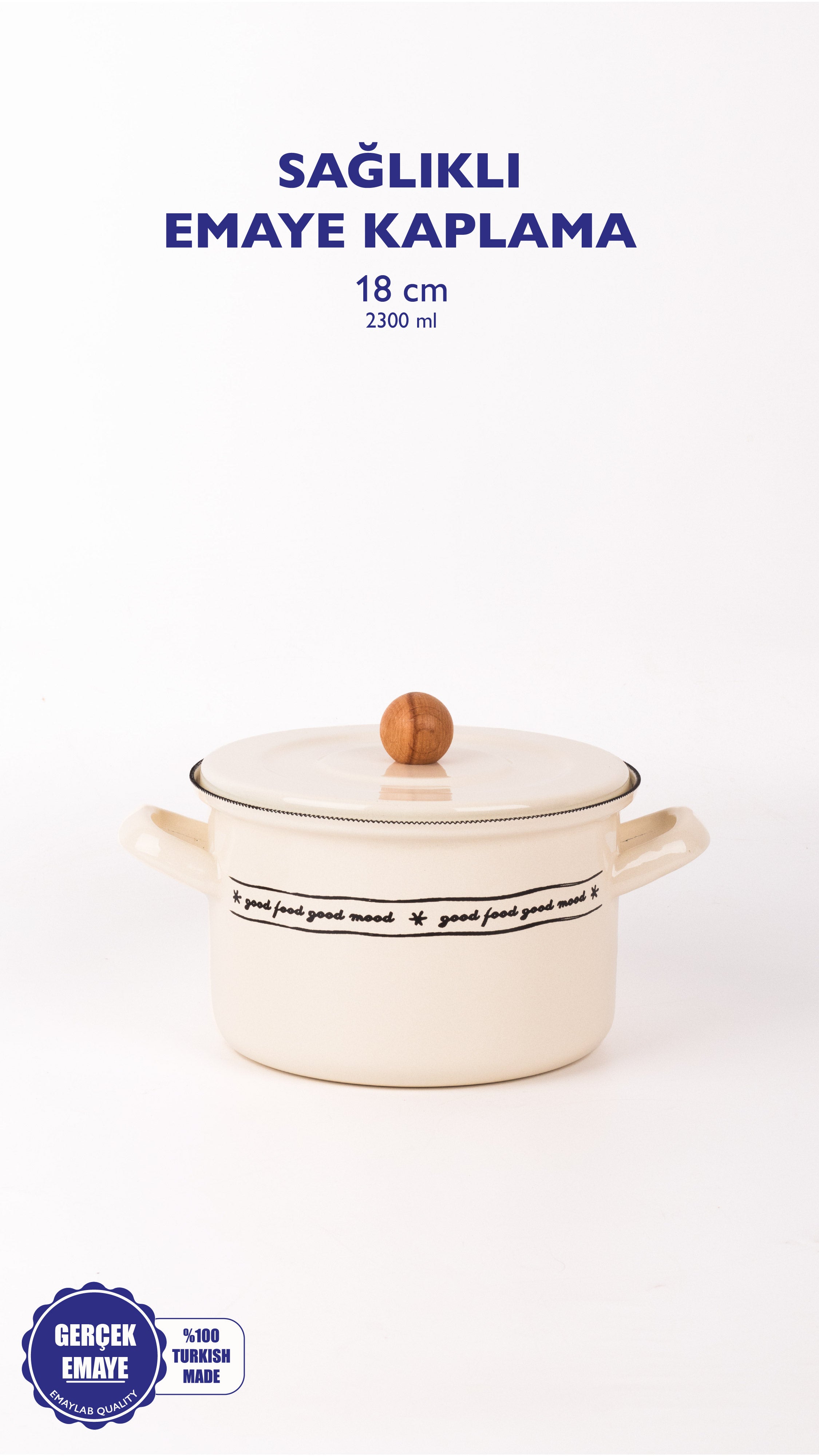 Mood Emaye Fırın/haşlama/yoğurt Tenceresi (18CM)