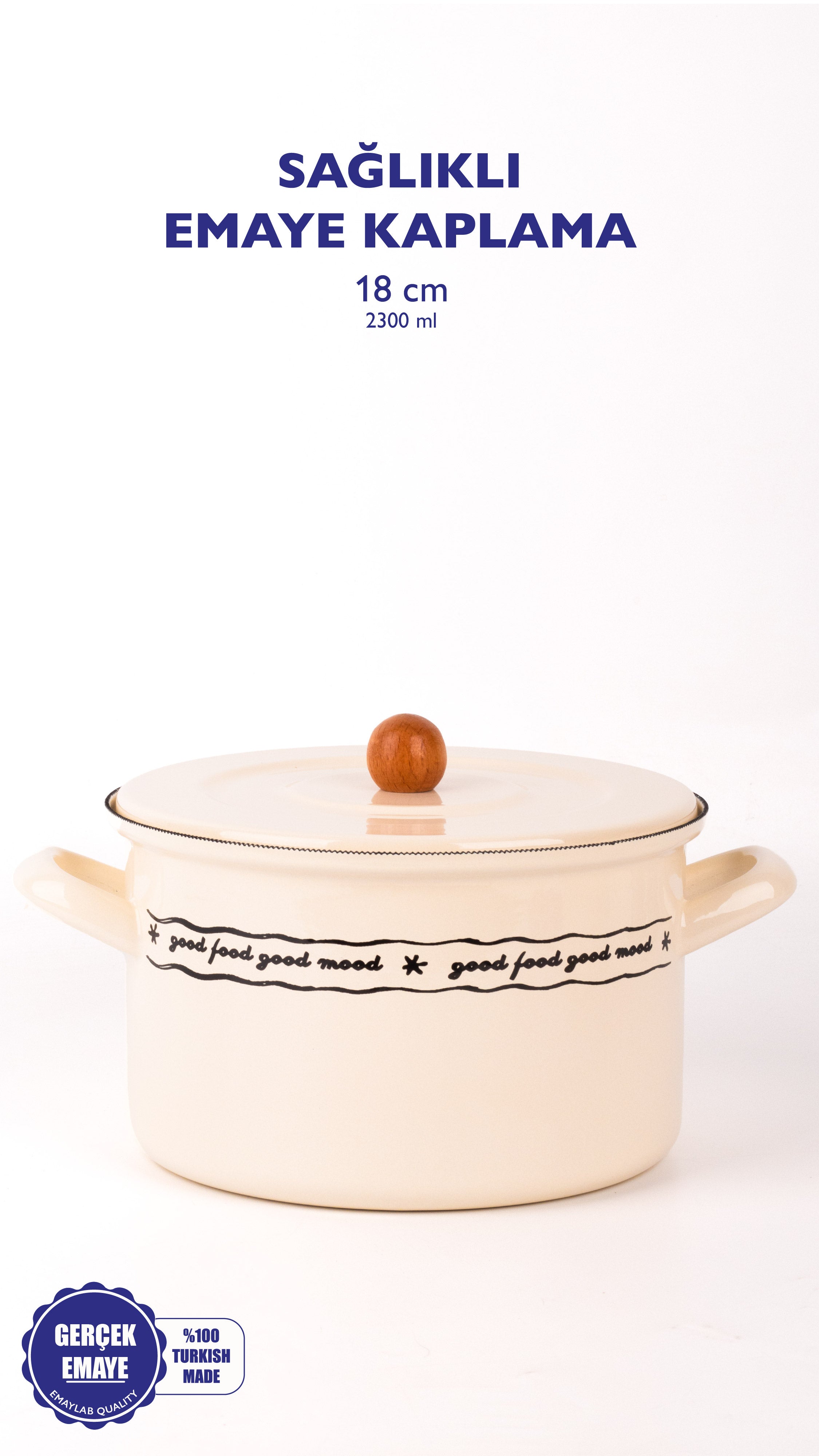 Mood Emaye Fırın/haşlama/yoğurt Tenceresi (18CM)