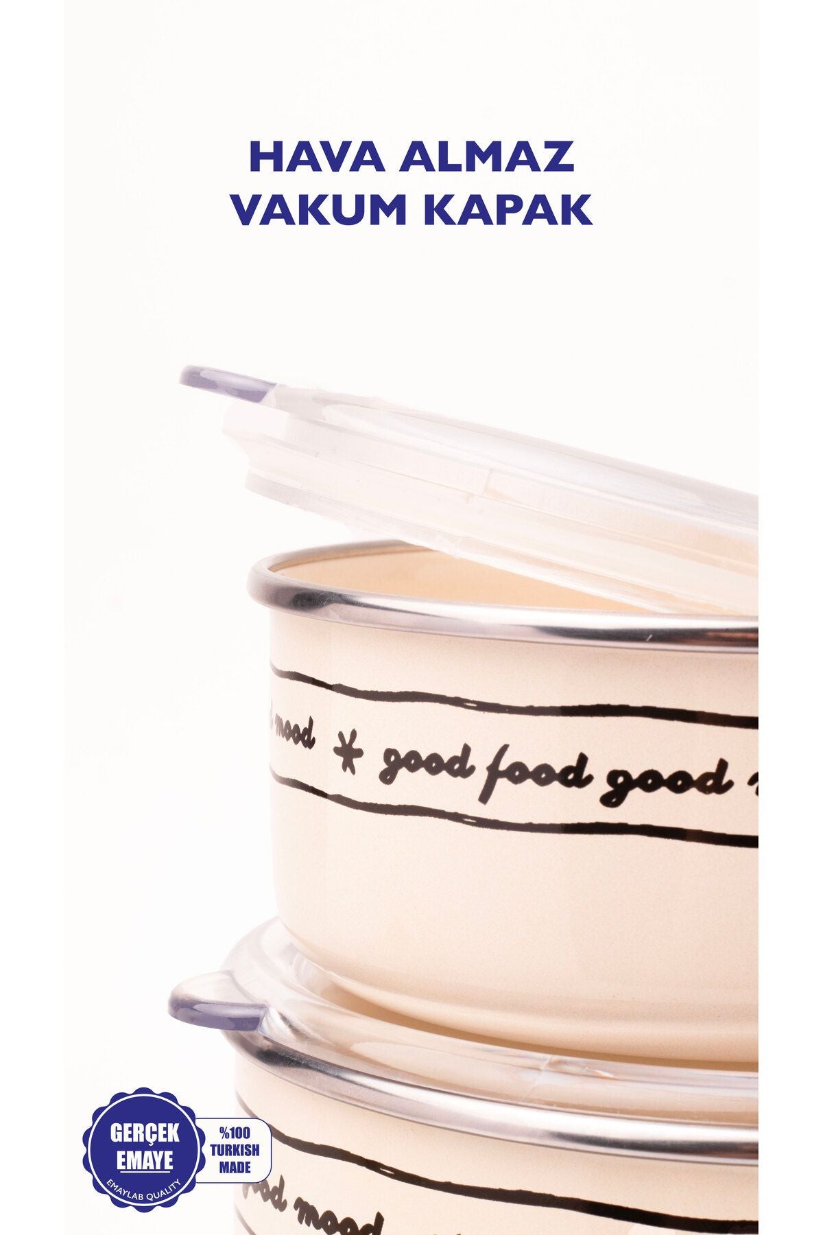 Mood Vakum Kapaklı Saklama Kabı Seti (Tüm Ocak Tiplerinde Kullanılabilir)