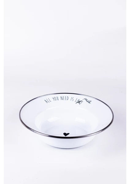 Motto Emaye Çukur Makarna ve Salata Tabağı 24cm