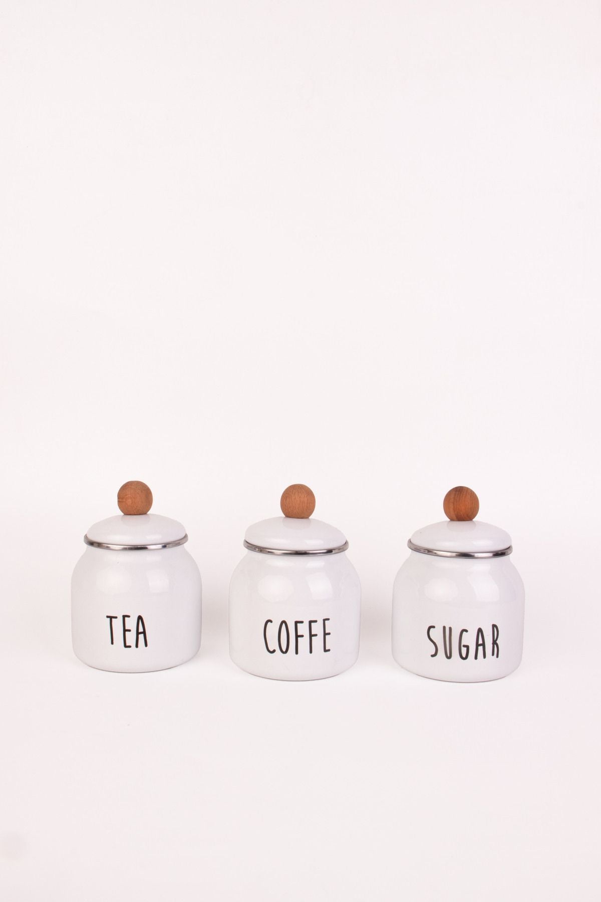 Motto Tea Coffee Sugar 3lü Emaye Baharatlık Seti