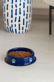 Emaye Kedi Köpek Mama ve Su Kabı Pati Desen