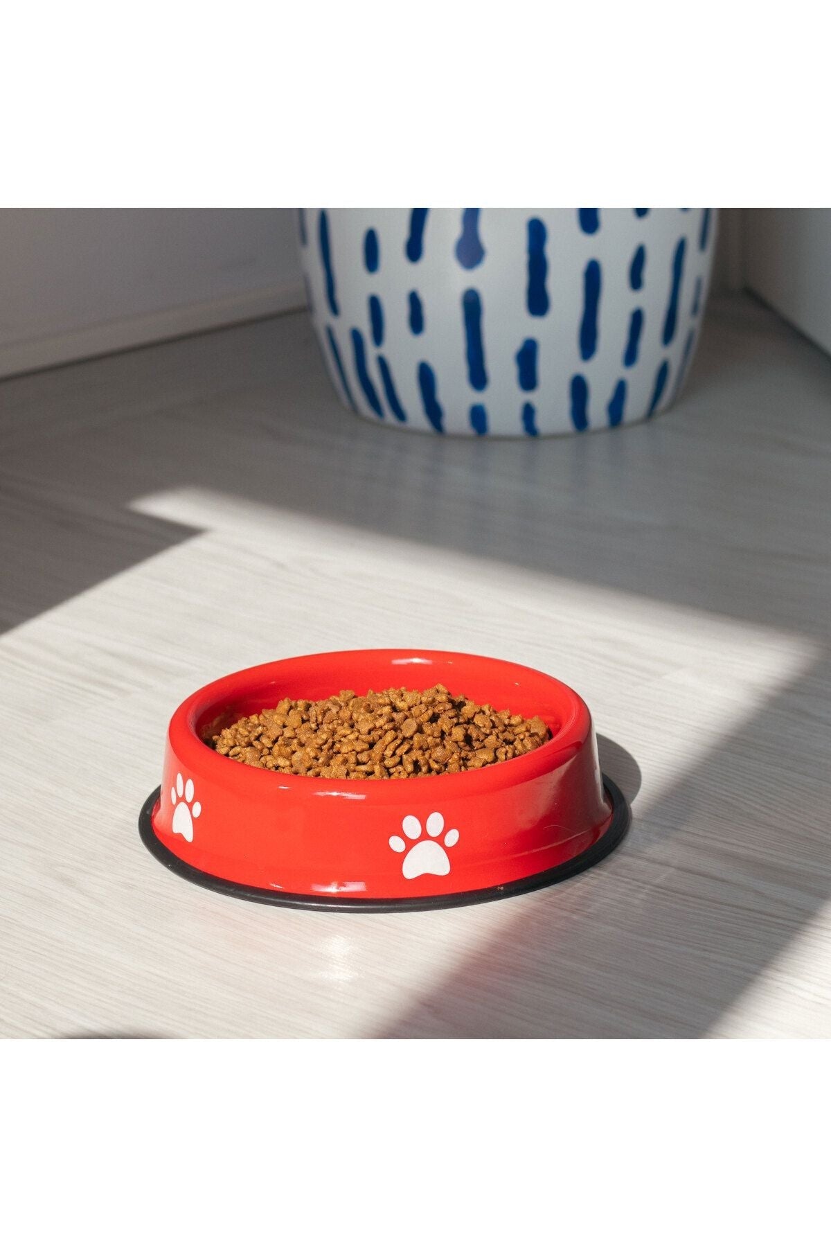 Emaye Kedi Köpek Mama ve Su Kabı Pati Desen