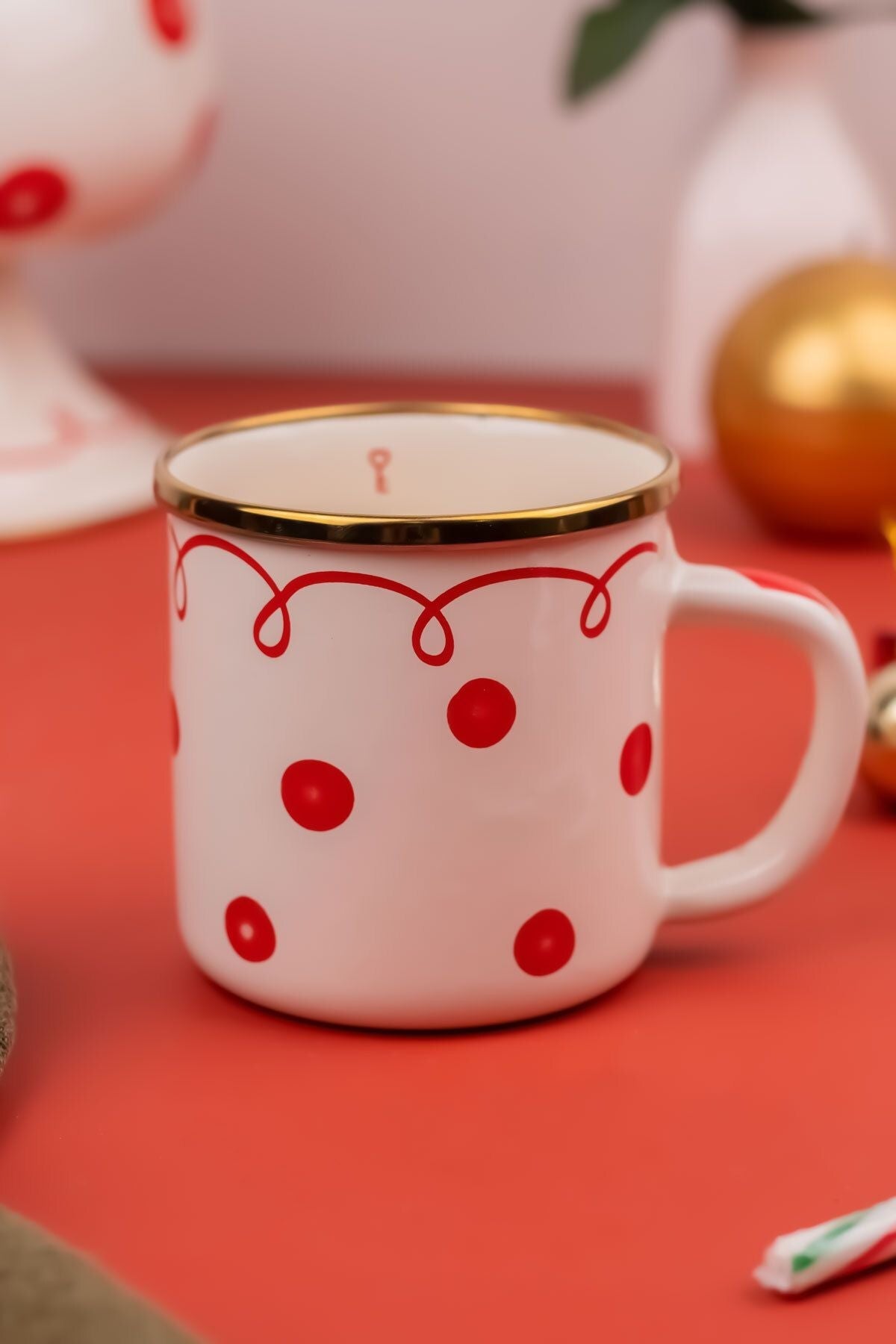 Merry Dots Yılbaşı Temalı Emaye Kupa