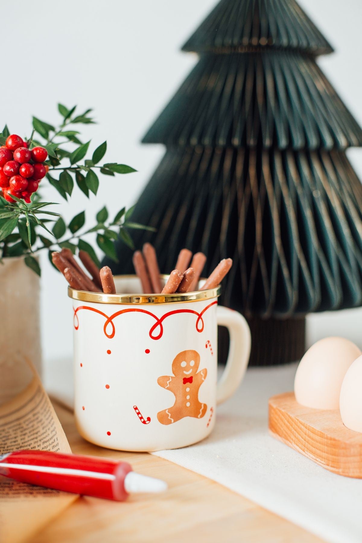 Merry Ginger Yılbaşı Temalı Emaye Kupa