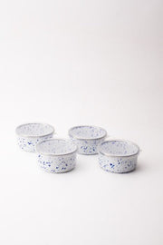 Speckles Emaye 4’lü Kapaklı Kase Çerezlik, Kahvaltılık, Reçellik, Zeytinlik, Sunumluk Seti 8cm 200 ml