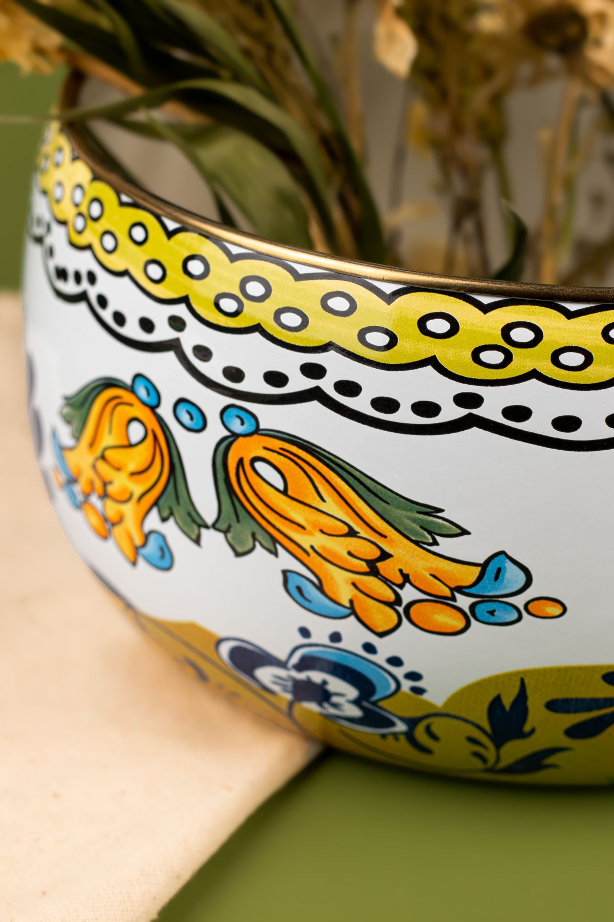 Selge Dekoratif Emaye Salata Kasesi, Sunum Kasesi