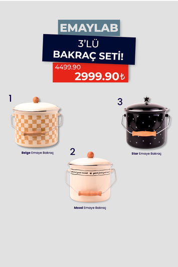 3'lü Un/Yoğurt Bakraç Seti