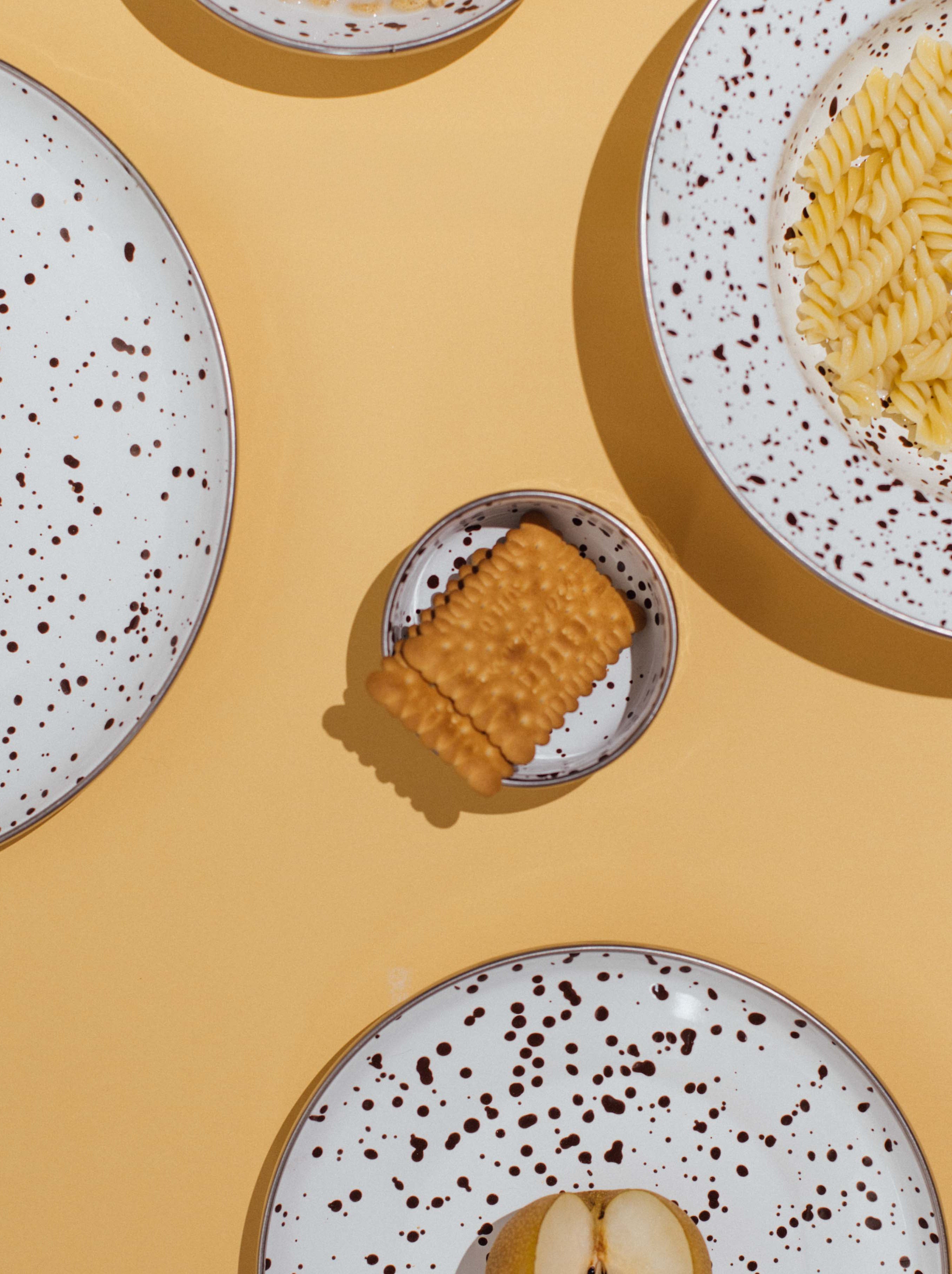 Speckles Emaye 4’lü Kapaklı Kase Çerezlik, Kahvaltılık, Reçellik, Zeytinlik, Sunumluk Seti 8cm 200 ml