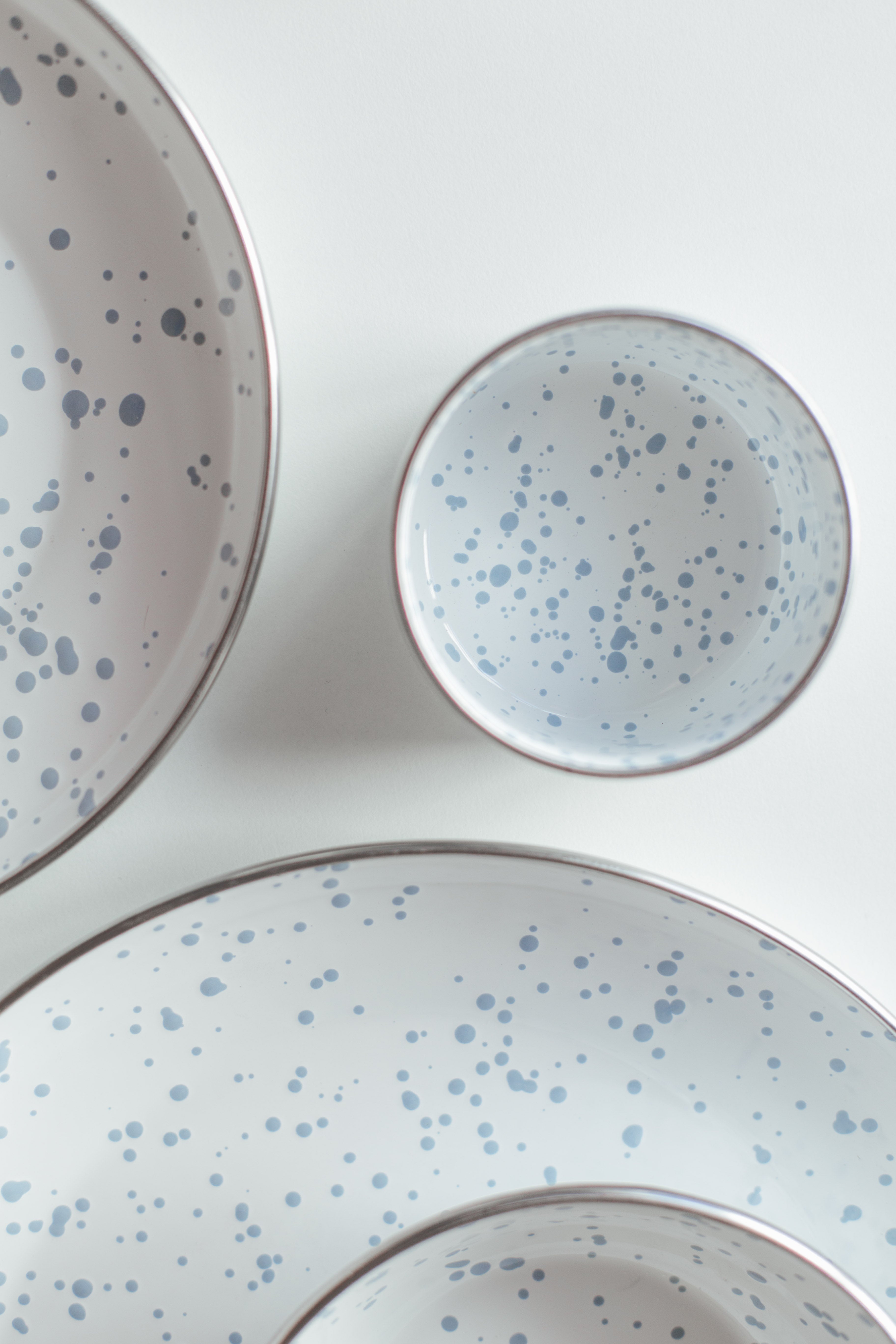 Speckles Emaye 4’lü Kapaklı Kase Çerezlik, Kahvaltılık, Reçellik, Zeytinlik, Sunumluk Seti 8cm 200 ml