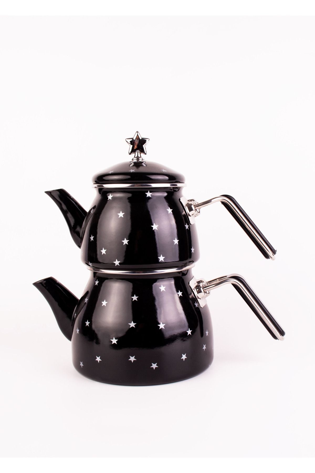 Star Emaye Yıldız Desenli Çaydanlık