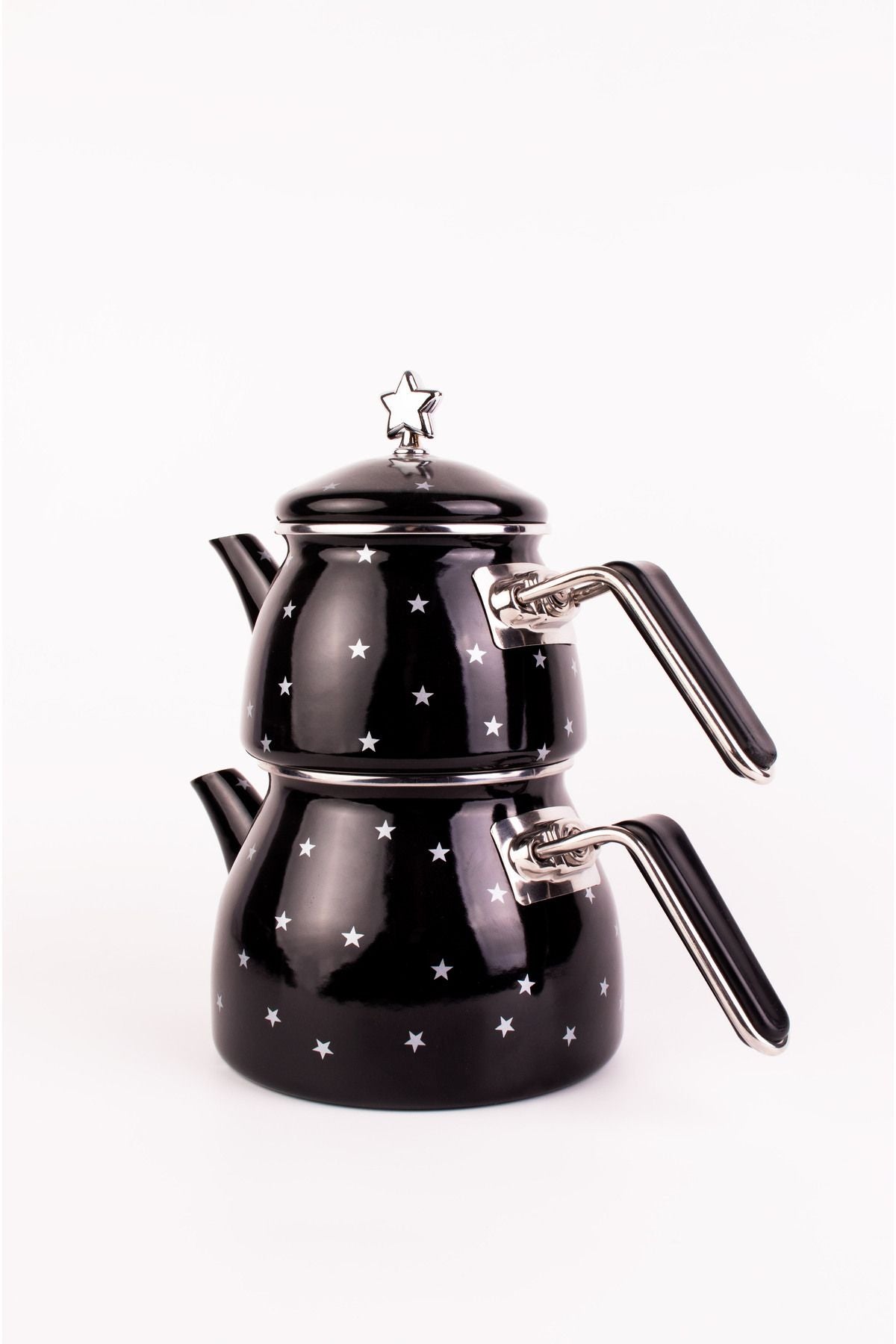 Star Emaye Yıldız Desenli Çaydanlık