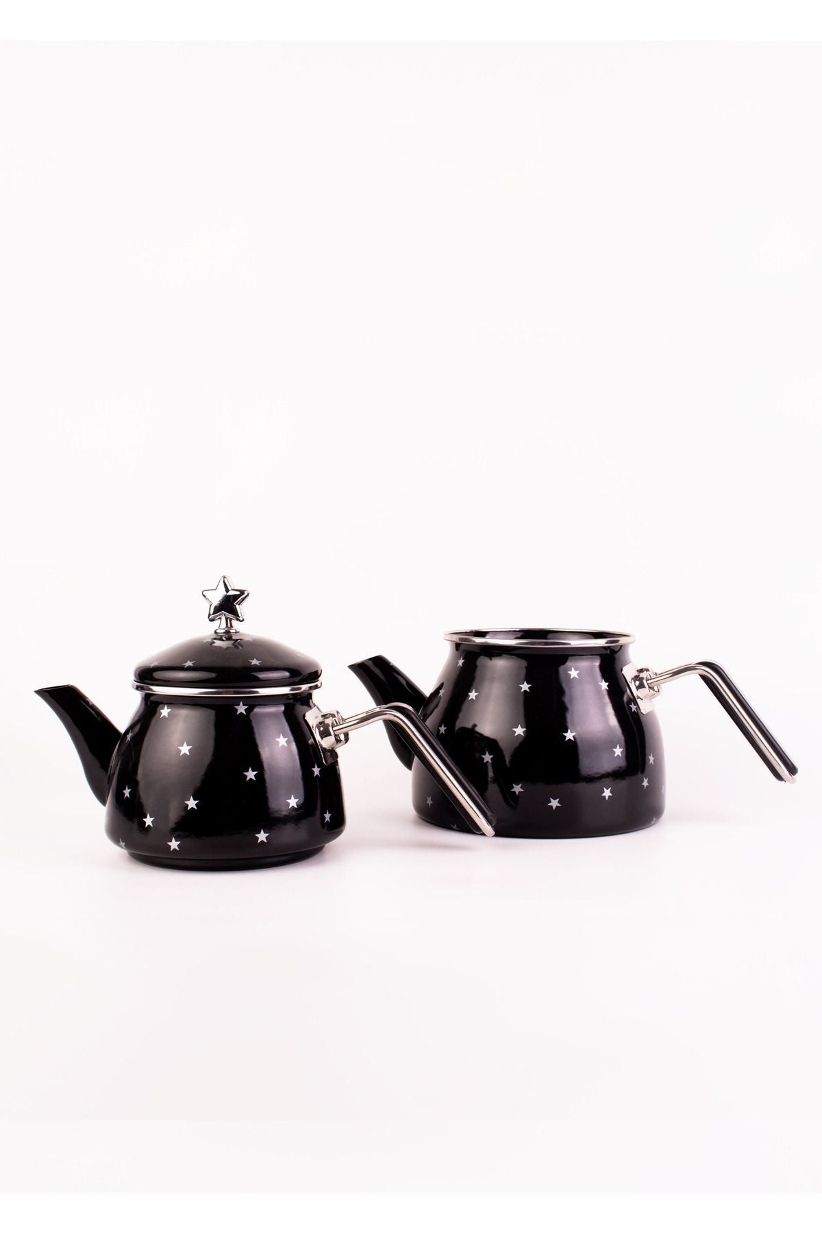 Star Emaye Yıldız Desenli Çaydanlık